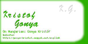 kristof gonya business card